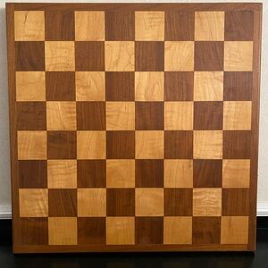 Classic Wooden Chess Board 15in  - Natural Brown and Light Wood